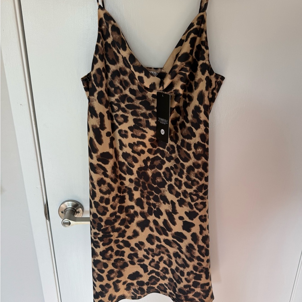 Zara Animal Print Satin Dress